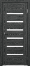 Межкомнатная дверь Мальта Черное дерево (белое стекло)