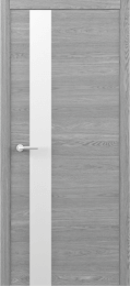 Межкомнатная дверь G Дуб скальный (белое стекло)