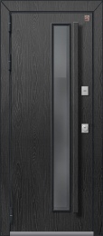 Межкомнатная дверь Термо Premium 5 Распил графит - дуб полярный