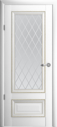 Межкомнатная дверь Albero Версаль 1 ДО Белая (стекло - Ромб)