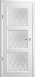 Межкомнатная дверь Albero Эрмитаж 3 ДО Белая (стекло - Ромб)