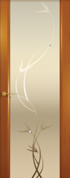 Межкомнатная дверь Шторм-3 ДО Анегри (стекло белое растение)