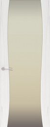 Межкомнатная дверь Океан Буревестник-2 ДО Ясень белый жемчуг (белое стекло)