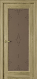 Межкомнатная дверь Океан Лион ДО, экошпон дуб золотой (стекло Ажур бронза)