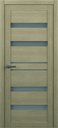 Межкомнатная дверь OVE Td-12 ДО Лиственница латте (графитовое стекло)