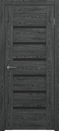 Межкомнатная дверь Мальта Черное дерево (темное стекло)