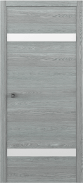 Межкомнатная дверь S Дуб южный (белое стекло)