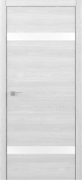 Межкомнатная дверь S Дуб полярный (белое стекло)