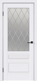 Межкомнатная дверь Scandi 3V ДГ Белый (стекло Ромб)