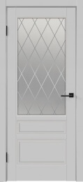 Межкомнатная дверь Scandi 3V ДО Светло-серый (стекло Ромб)
