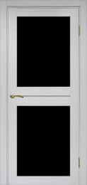 Межкомнатная дверь OVE T 212.025 ДО Ясень Серебристый (темное стекло)