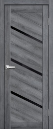 Межкомнатная дверь Сибирь Профиль L 05 Дуб Стоунвуд 3D (черный лакобель)