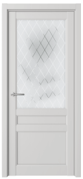 Межкомнатная дверь Albero Олимпия ДО Платина (стекло Рубин)