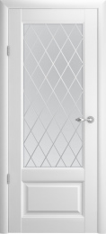 Межкомнатная дверь Albero Эрмитаж 1 ДО Белая (стекло - Ромб)
