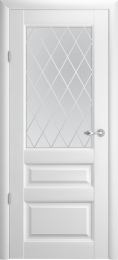 Межкомнатная дверь Albero Эрмитаж 2 ДО Белая (стекло - Ромб)