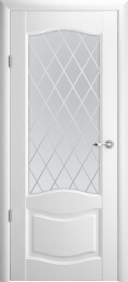 Межкомнатная дверь Albero Лувр 1 ДО Белая (стекло - Ромб)