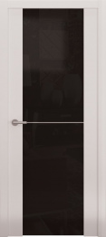 Межкомнатная дверь Океан Avorio 1 ДО матовый-белый (стекло черное)