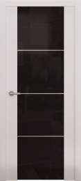 Межкомнатная дверь Океан Avorio 2 ДО матовый-белый (стекло черное)