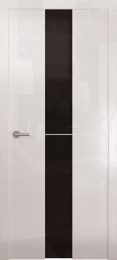 Межкомнатная дверь Океан Avorio 4 ДО глянец-белый (стекло черное)
