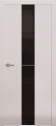 Межкомнатная дверь Океан Avorio 4 ДО матовый-белый (стекло черное)