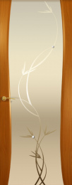 Межкомнатная дверь Буревестник 2 ДО Анегри (стекло белое растение)
