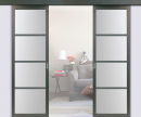 Межкомнатная дверь Перегородка межкомнатная OVE 104.2222, стекло матовое, цвет венге, остекленная, 2 створки